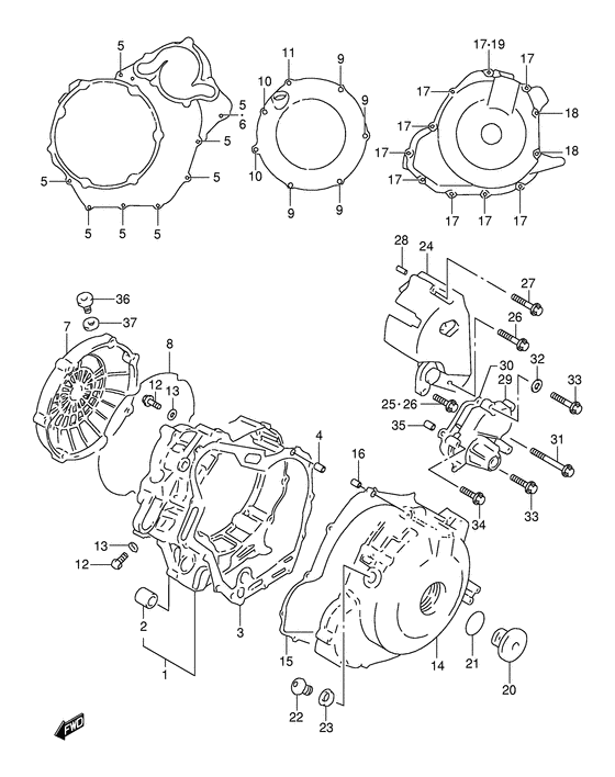 Crankcase cover ass`y  (v