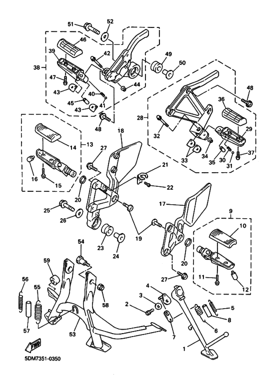 FZS600 Support & repose pied