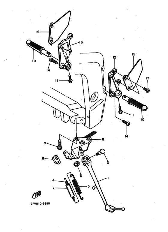 FZR750R FZR750RA Support & repose pied