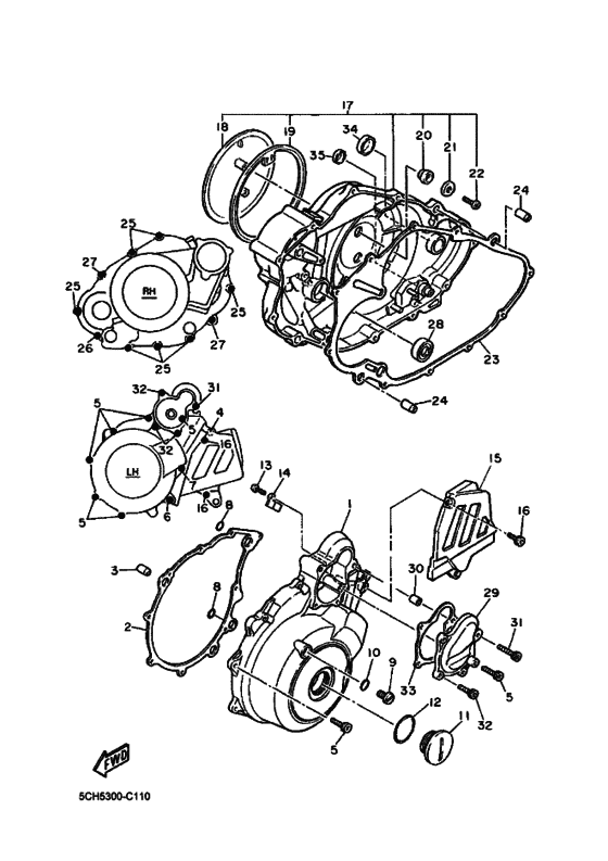 Crankcase cover ass`y  (v