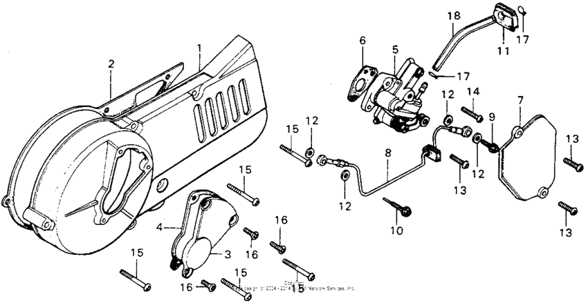 Left crankcase cover + oil pump