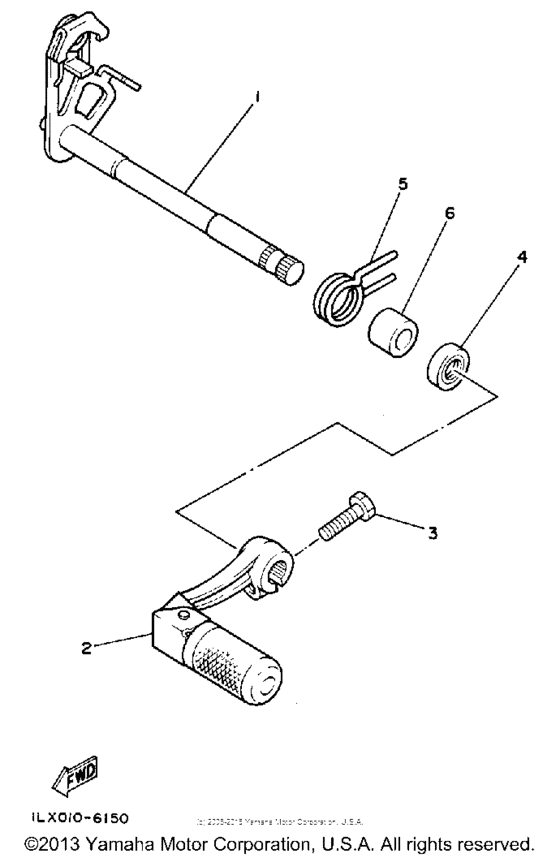 YZ125U Вал переключения