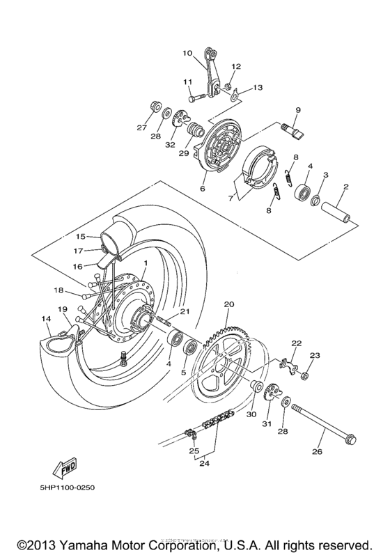 TT125RM Переднее колесо