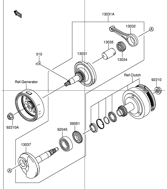 DR-Z110 Вал коленчатый