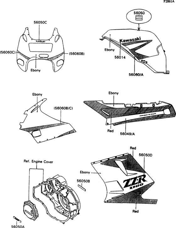 ZX1100 Decal(ebony / red)