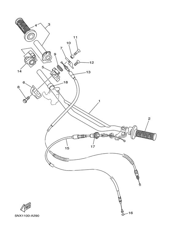 Steering handle. cable