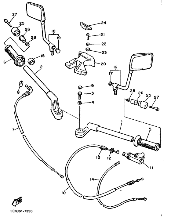 Steering handle. cable