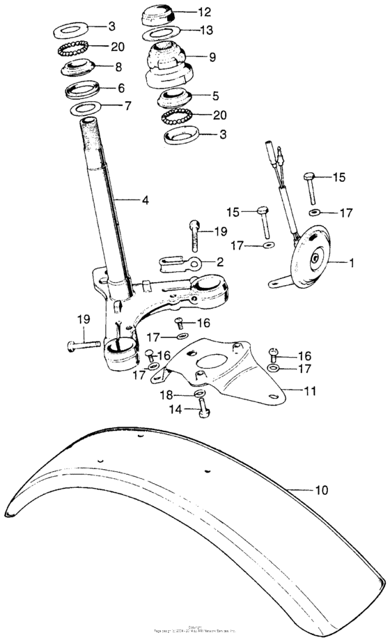 Steering stem + front fender