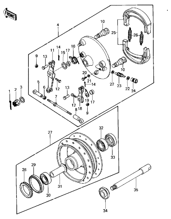Front hub/brake