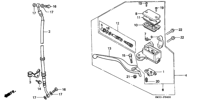 Fr. brake master cylinder