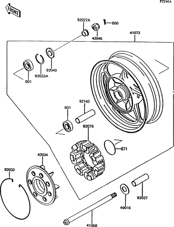 ZG1000 Rear wheel / chain(zg1000-a9)