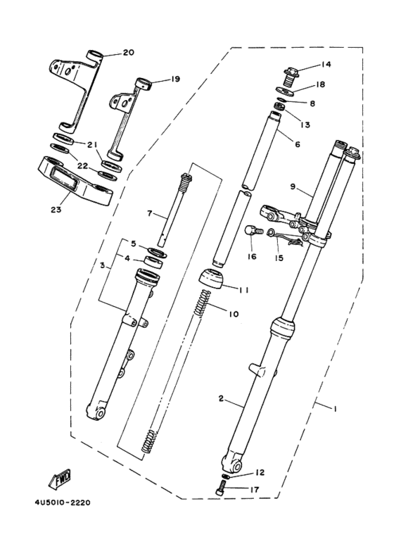 Front fork assy(ur silv