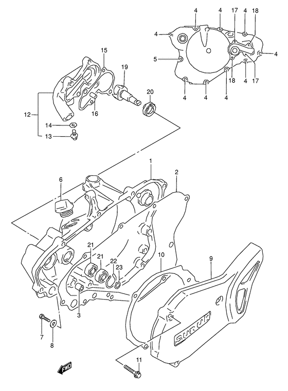 Crankcase cover- water pump