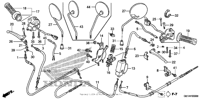Handle lever + switch + cable