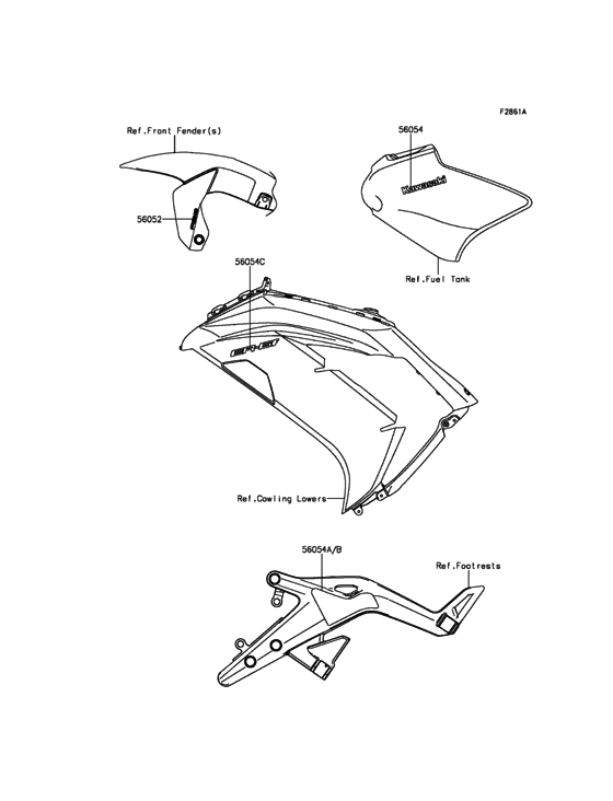 EX650 Наклейки (черные)