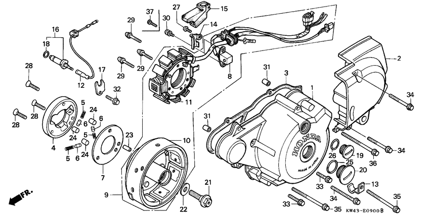 Left crankcase cover/ generator