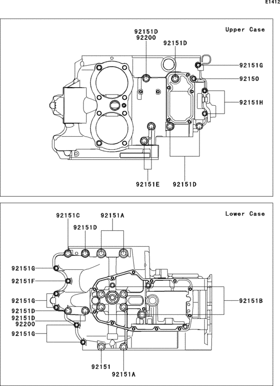 EJ650 Болты крепления картера