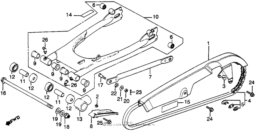 Swingarm + chain case