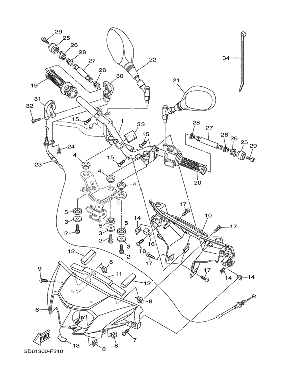 Steering handle & cable