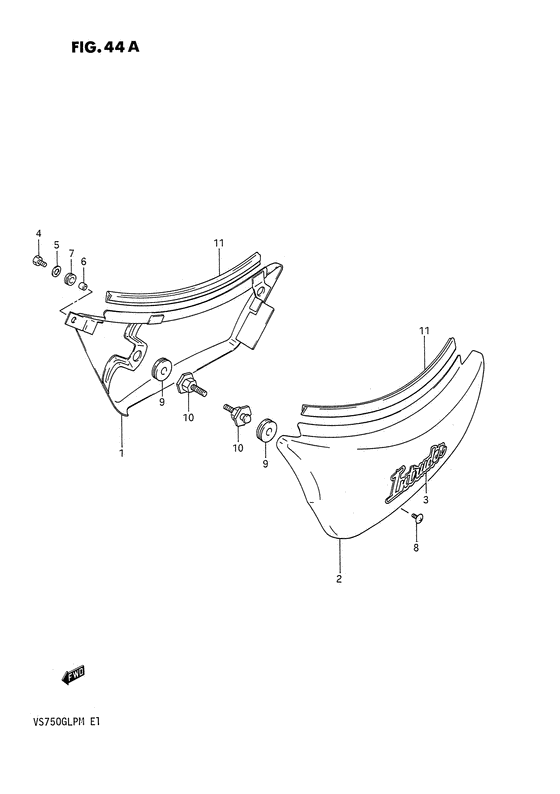 VS750 Обтекатель задний