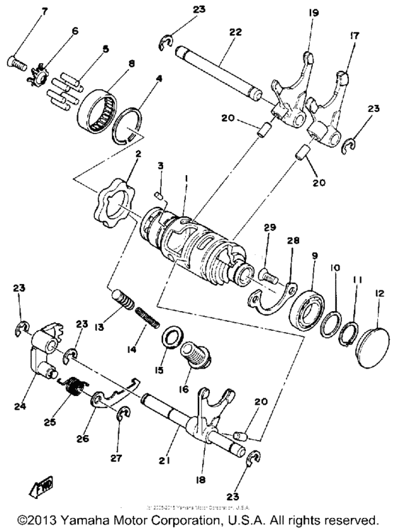 Shift cam-fork