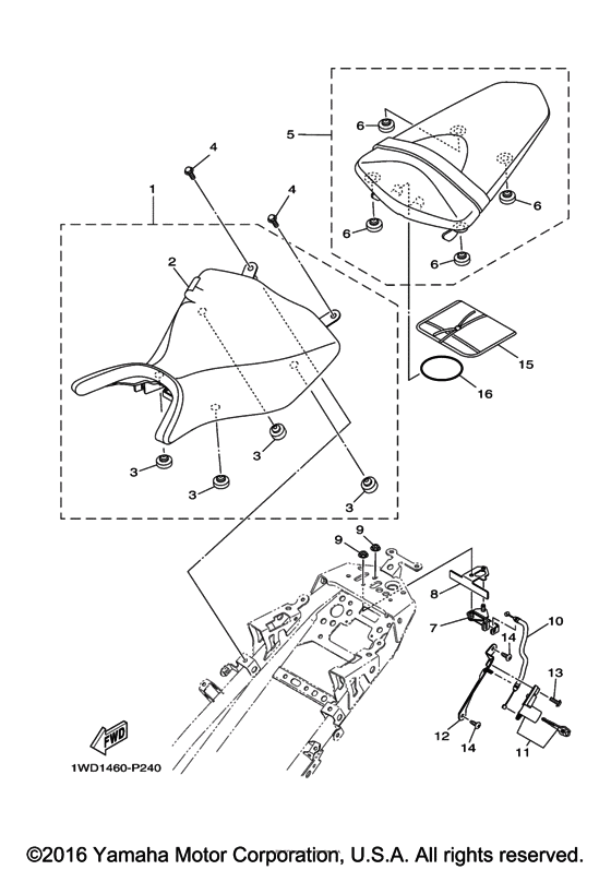 YZFR3GW Сиденье