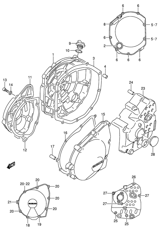 Crankcase cover ass`y  (v