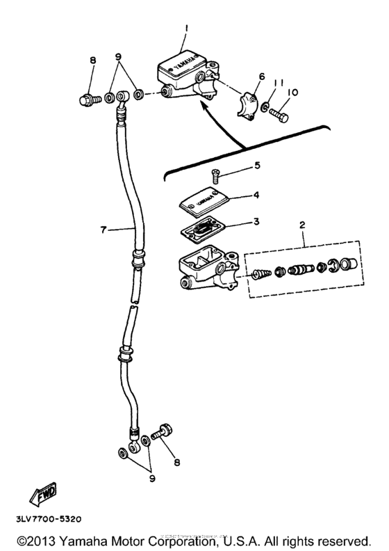 XV250 Главный тормозной цилиндр
