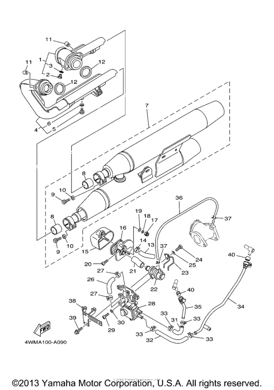 XV1600AR Выхлопная система
