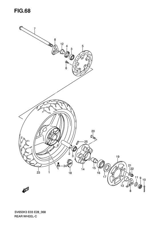 Rear wheel complete assy