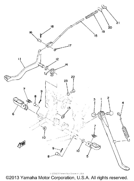 Stand-footrest-branke pedal