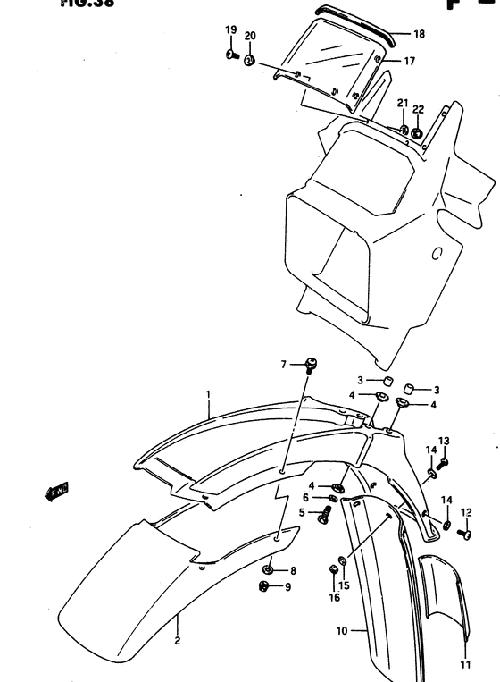 Front fender - meter visor