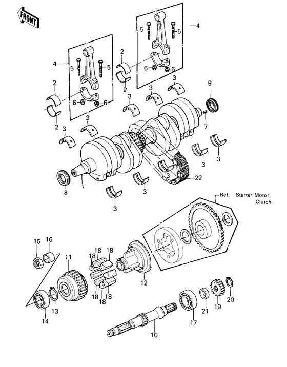 Crankshaft secondary shaft