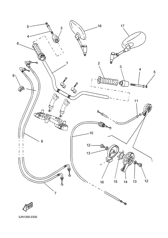 Steering handle. cable