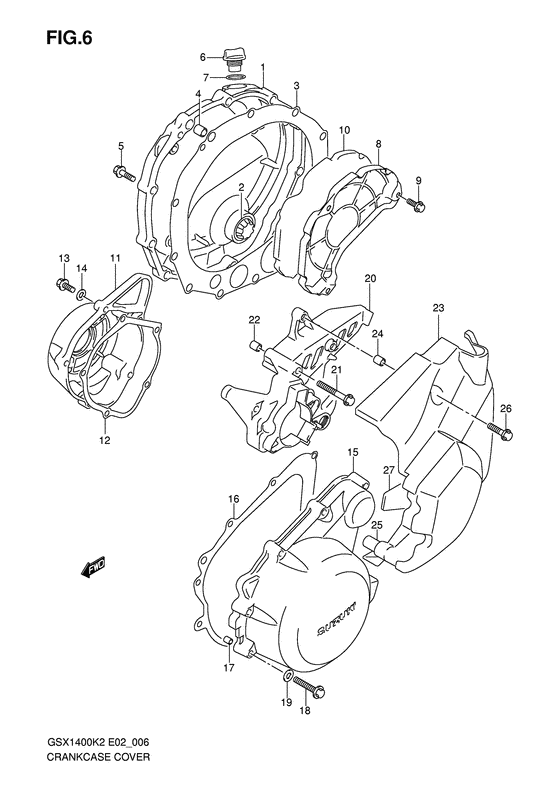 Crankcase cover ass`y  (v