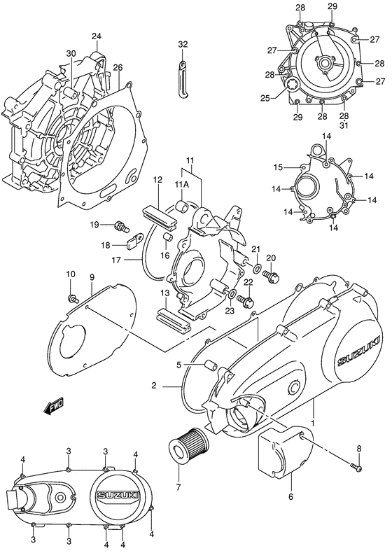 Crankcase cover ass`y  (v