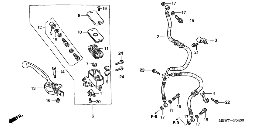 Fr. brake master cylinder