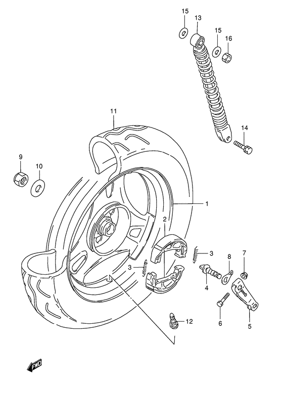 Rear wheel complete assy