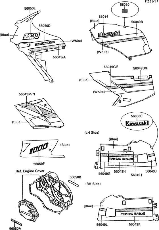 Decals(blue/white)(zx1000-b3)