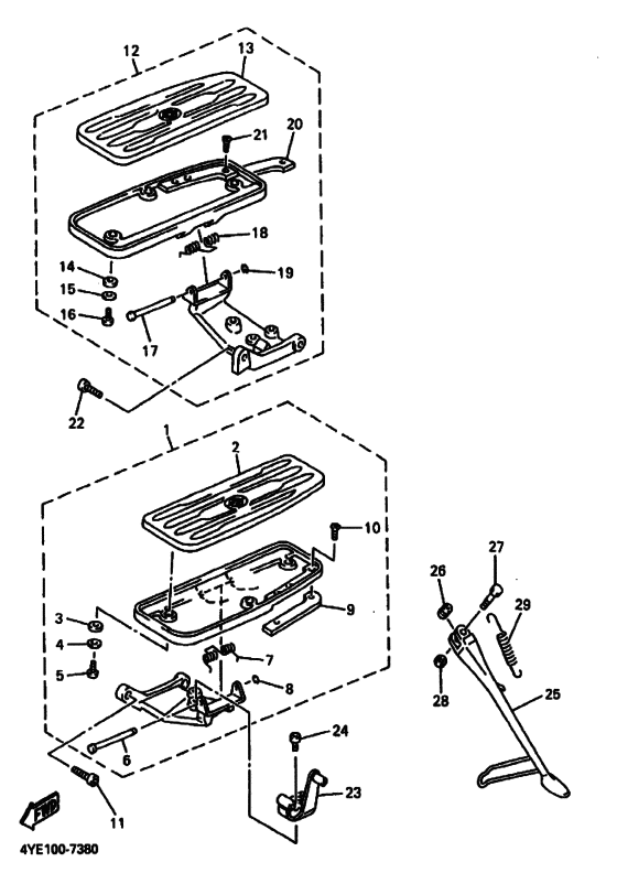 XVZ13LT XVZ13LTJ Support & repose pied