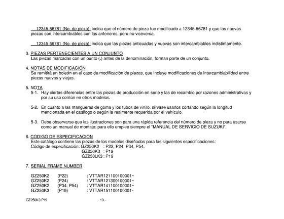 GZ250 Catalog preface