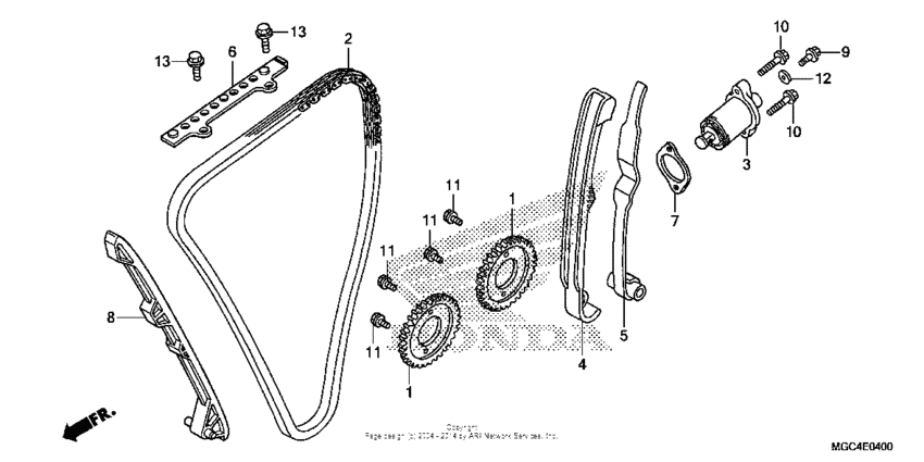 Cam chain + tensioner