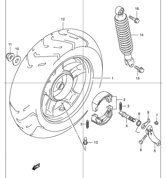Rear wheel complete assy