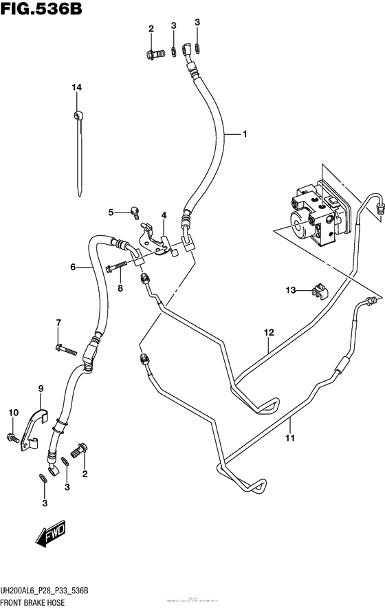 Front Brake Hose (Uh200Al6 P33)
