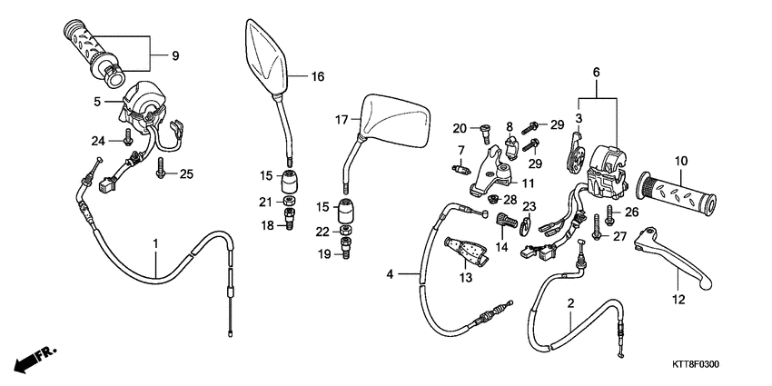 Handle lever/switch/cable