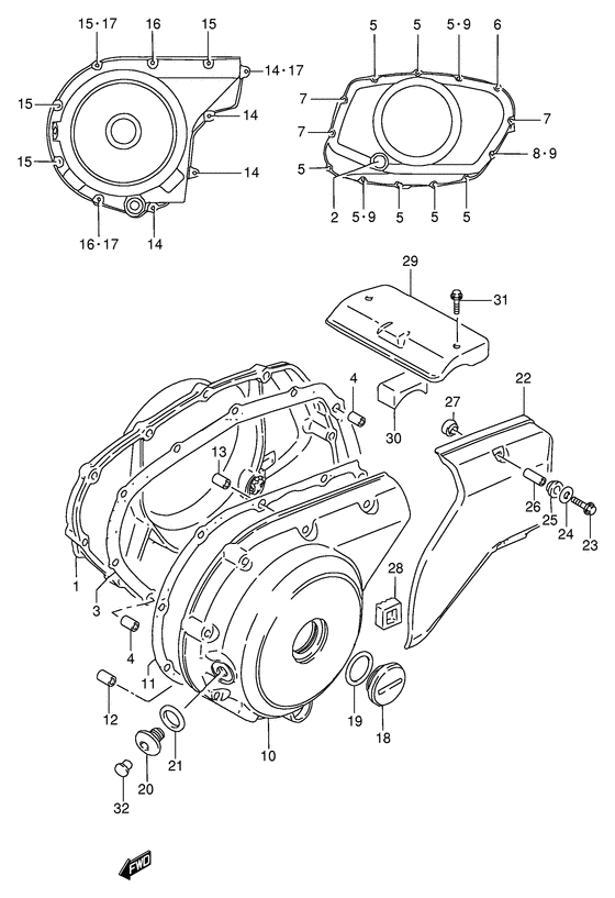 Crankcase cover ass`y  (v