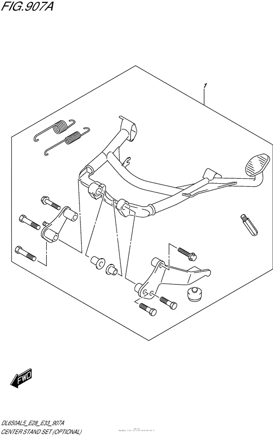 DL650 (ABS) Центральная подножка (опционально)