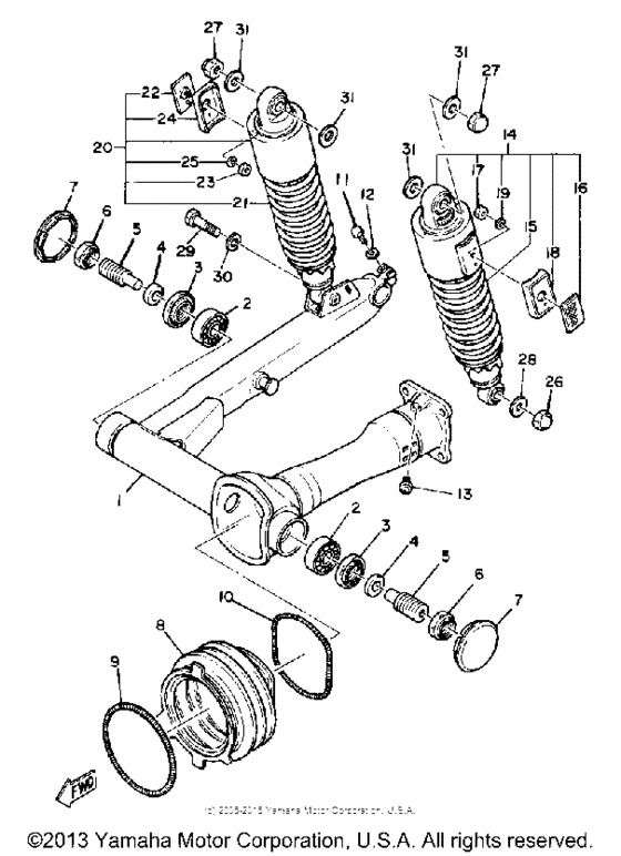 Rear arm-suspension