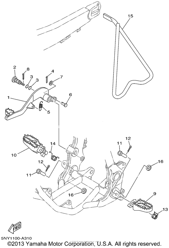 YZ250P Подножки