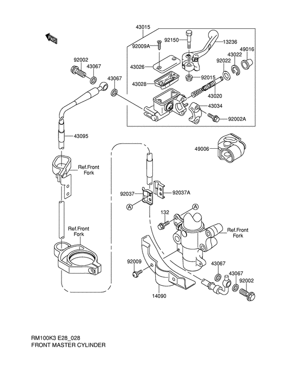 RM100 Передний тормозной цилиндр